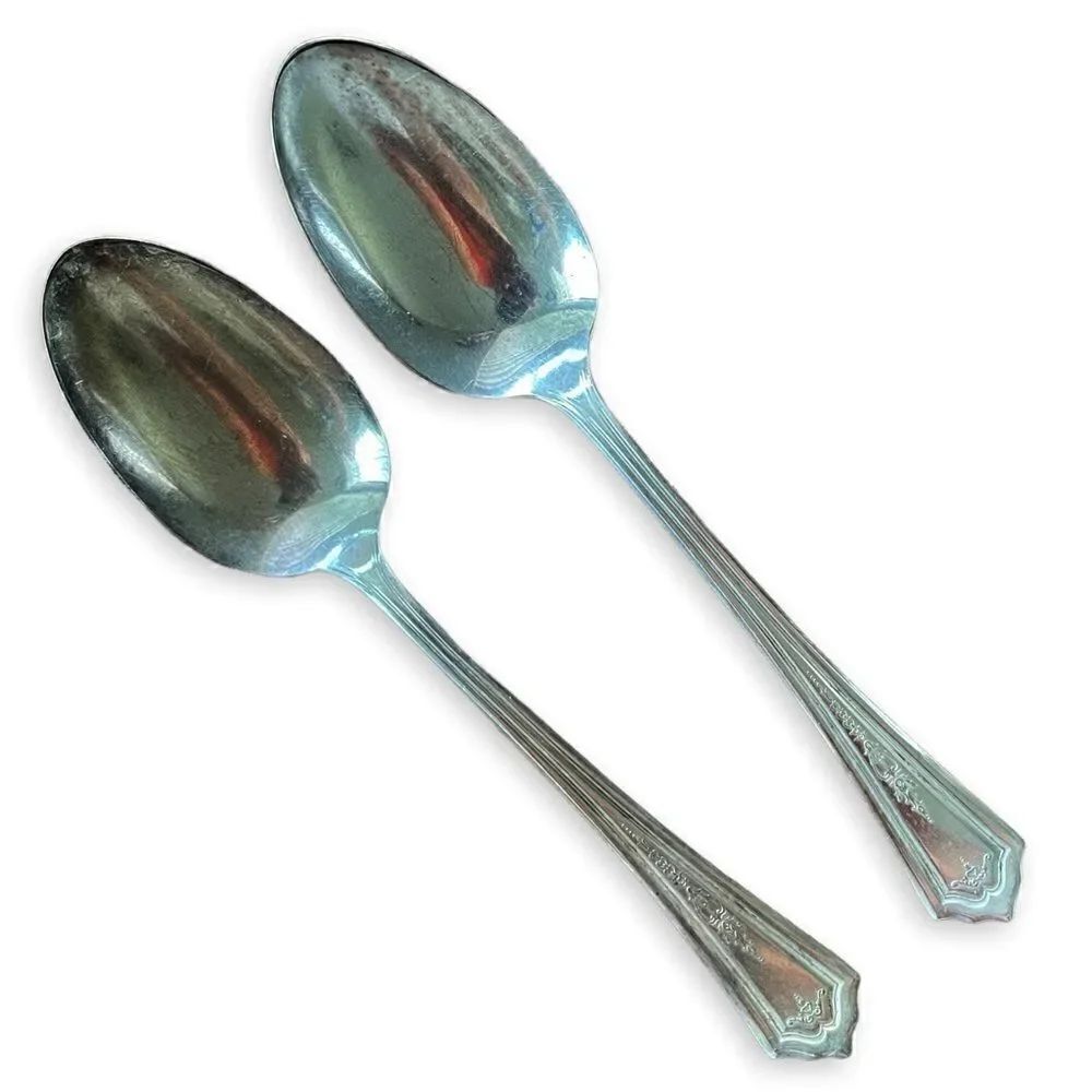Set of 2 R & B A1 Dinner Silver Spoons, Manor Pattern - Picture 1 of 13